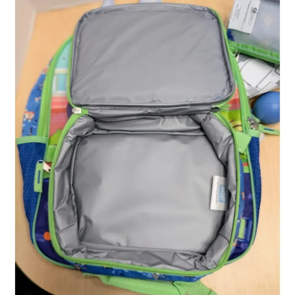 Bluey Backpack Five Piece Set with Insulated Lunch Box and Gadget Case NWT